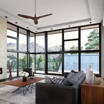 Casement windows in living room