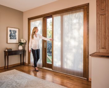 Horizontal shades on patio door
